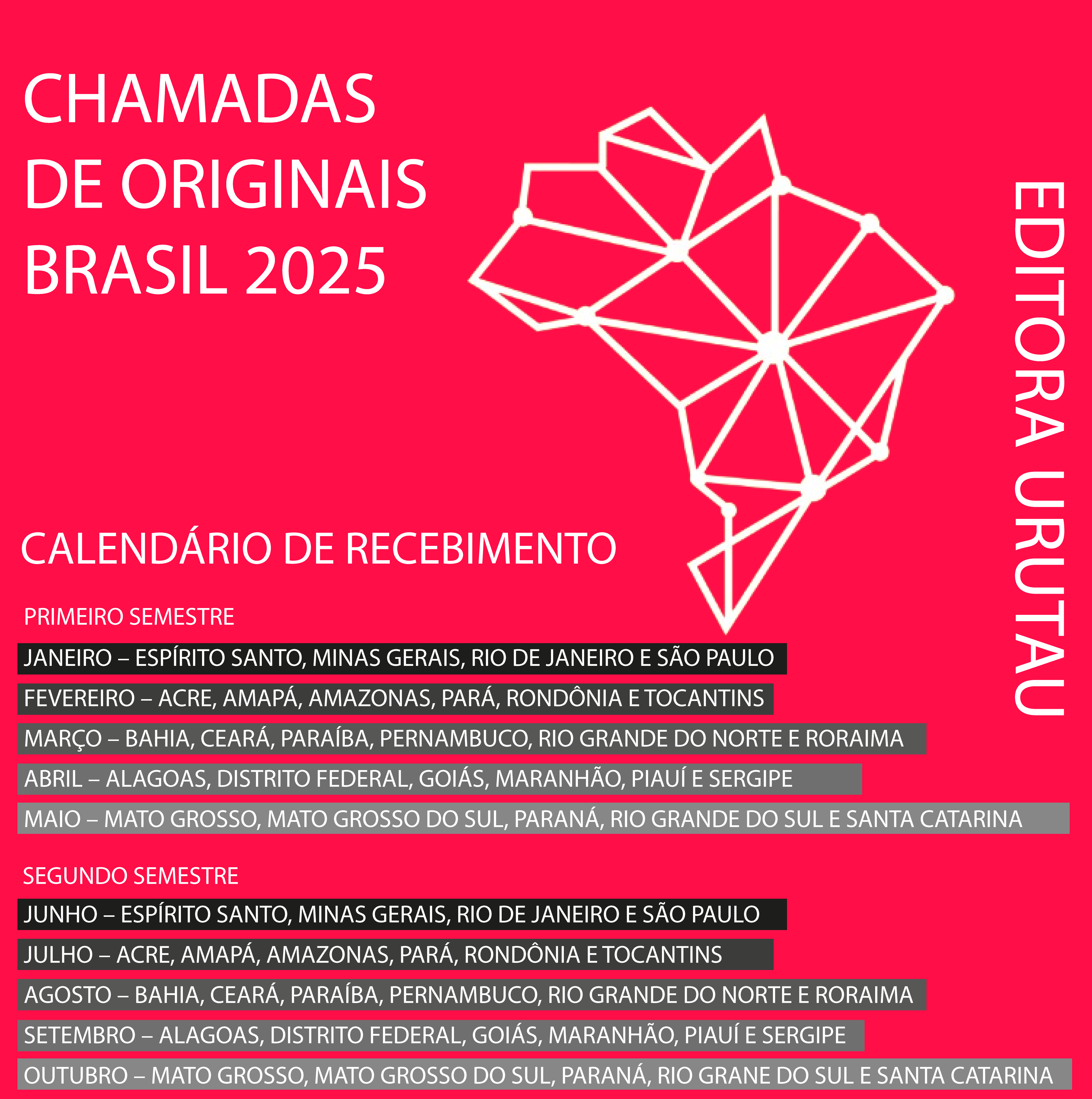 CALENDÁRIO DE CHAMADAS 2025 LITERATURA – BRASIL